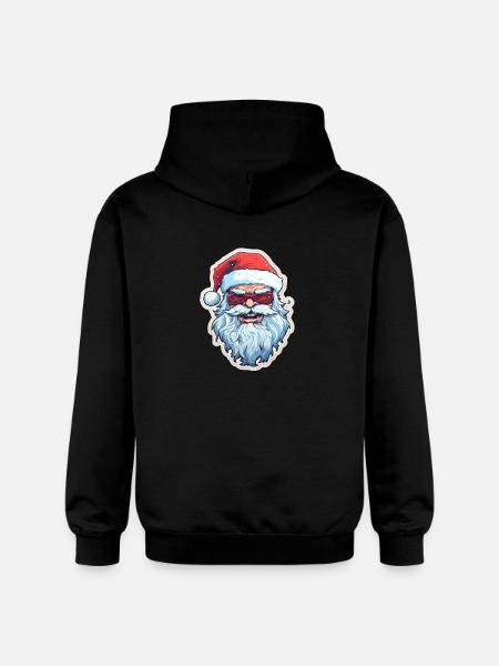 Santa Claus - illustration - Gildan Unisex Softstyle® Midweight Hoodie - black