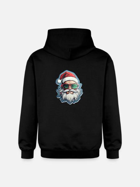 Santa Claus - illustration - Gildan Unisex Softstyle® Midweight Hoodie - black