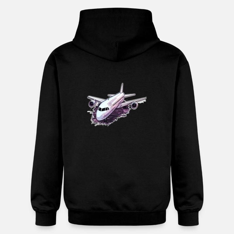 Avion - illustration - Sweat à capuche Softstyle® Gildan Unisexe - noir