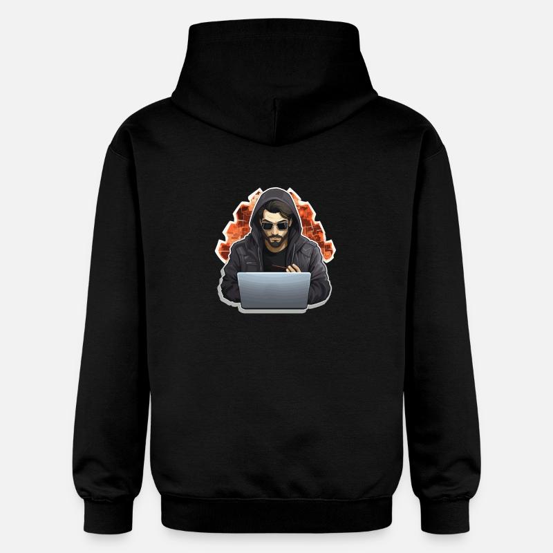 Hacker éthique - Illustration - Sweat à capuche Softstyle® Gildan Unisexe - noir