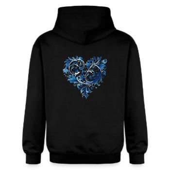 Kunst Herz Liebe Liebesbeweis Gefühle - Gildan Unisex Softstyle® Midweight Hoodie - Schwarz - Hinten - Nik (191cm)