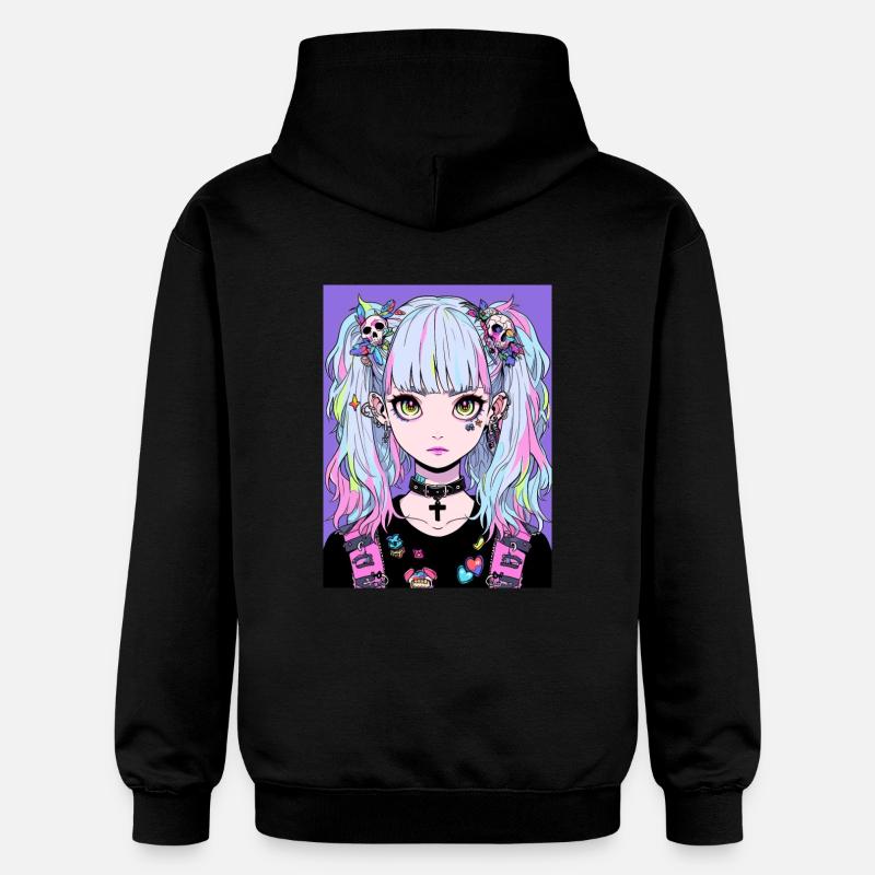Anime, Fille, Cadeau - Sweat à capuche Softstyle® Gildan Unisexe - noir