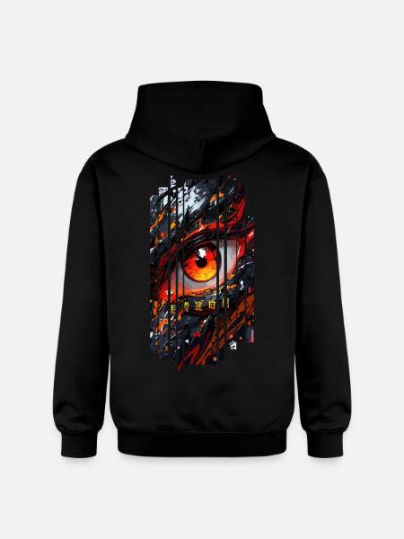 Cyborg Eyes Drachenmädchen - Gildan Unisex Softstyle® Midweight Hoodie - Schwarz