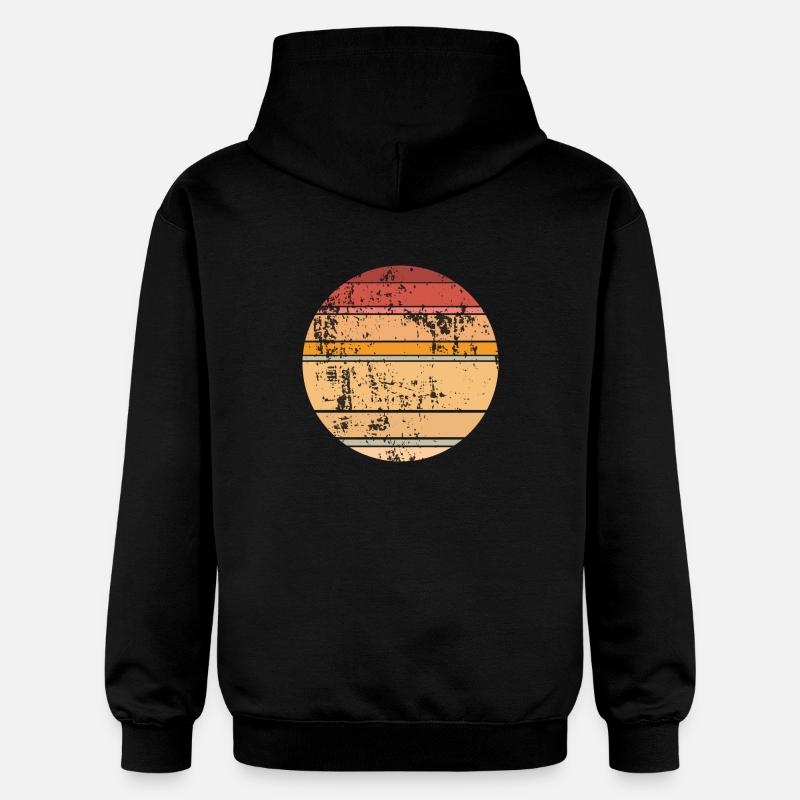 Cercle d’arrière-plan rétro Sunset - Sweat à capuche Softstyle® Gildan Unisexe - noir