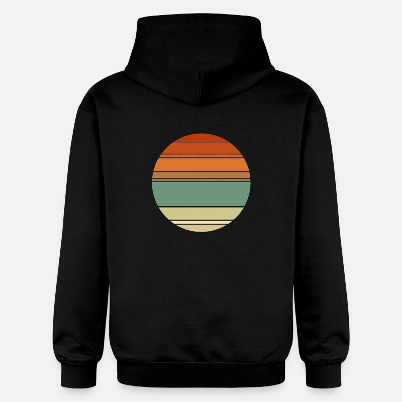 Cercle d’arrière-plan rétro Sunset - Sweat à capuche Softstyle® Gildan Unisexe - noir
