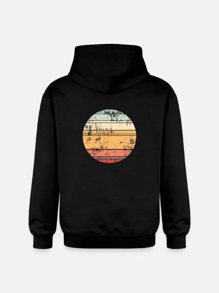 Retro sunset baggrundscirkel - Gildan Softstyle® Midweight unisex-hoodie - sort