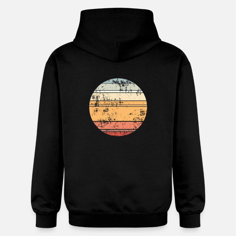 Cercle d’arrière-plan rétro Sunset - Sweat à capuche Softstyle® Gildan Unisexe - noir