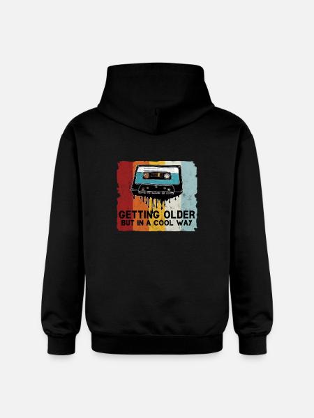 Retro Kassette Spruch - Gildan Unisex Softstyle® Midweight Hoodie - Schwarz