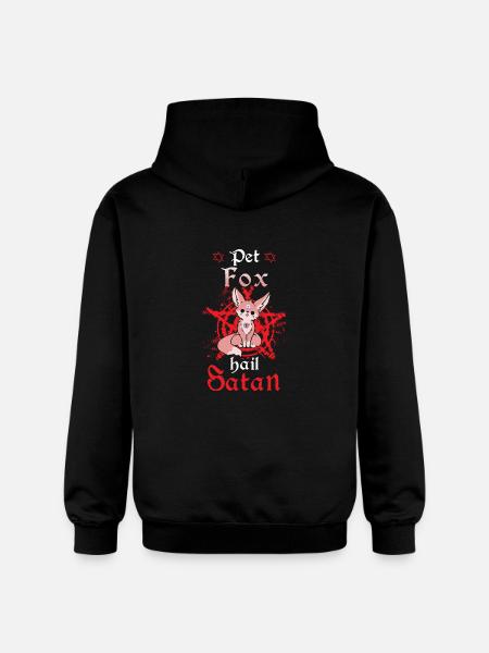 Pet Fox Hail Satan - Gildan Unisex Softstyle® Midweight Hoodie - black