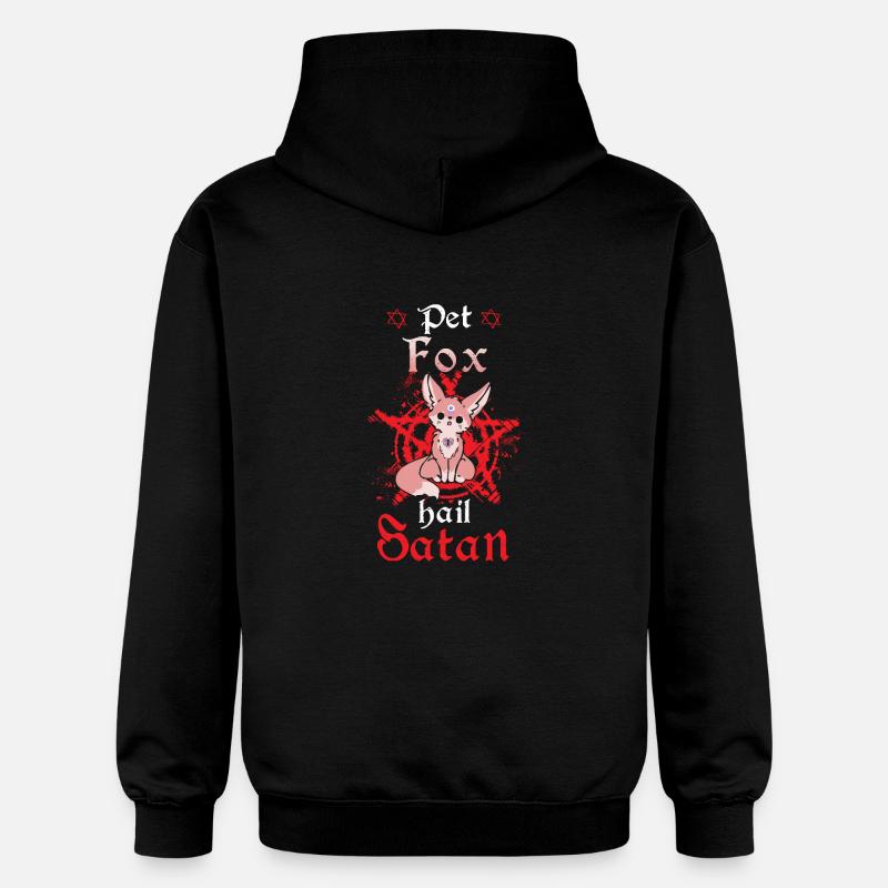 Pet Fox Hail Satan - Gildan Unisex Softstyle® Midweight Hoodie - black