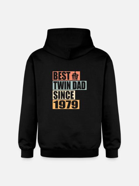 Zwillinge Vater Zwillingsvater seit 1979 - Gildan Unisex Softstyle® Midweight Hoodie - Schwarz