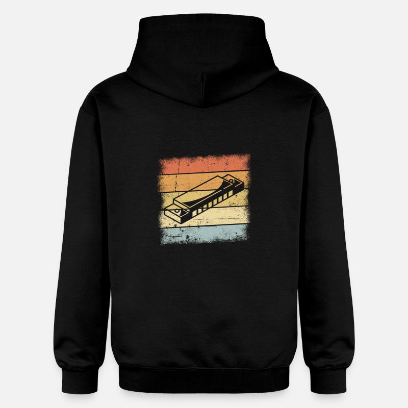 Motif d’harmonica - Sweat à capuche Softstyle® Gildan Unisexe - noir