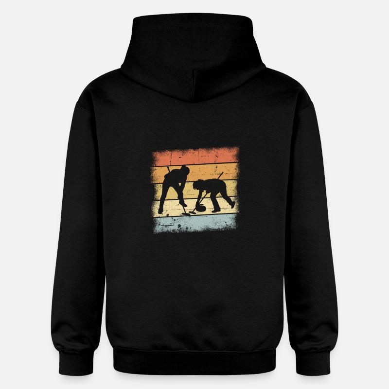 Curling Rétro - Sweat à capuche Softstyle® Gildan Unisexe - noir