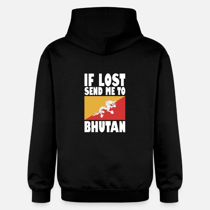 Drapeau du Bhoutan Disant - Sweat à capuche Softstyle® Gildan Unisexe - noir