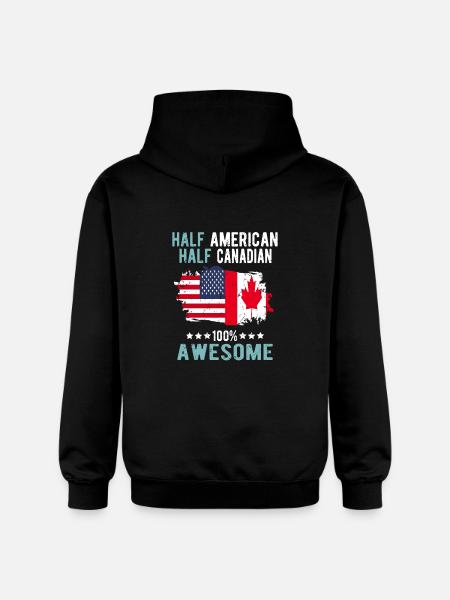 Halb Amerikaner Halb Kanadier - Gildan Unisex Softstyle® Midweight Hoodie - Schwarz