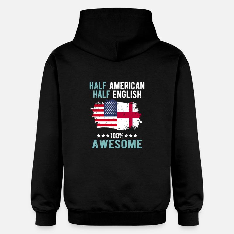 Mi-Américain, mi-Anglais - Sweat à capuche Softstyle® Gildan Unisexe - noir