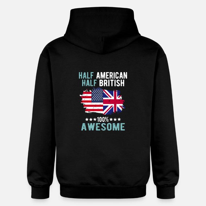 Moitié américain moitié britannique - Sweat à capuche Softstyle® Gildan Unisexe - noir