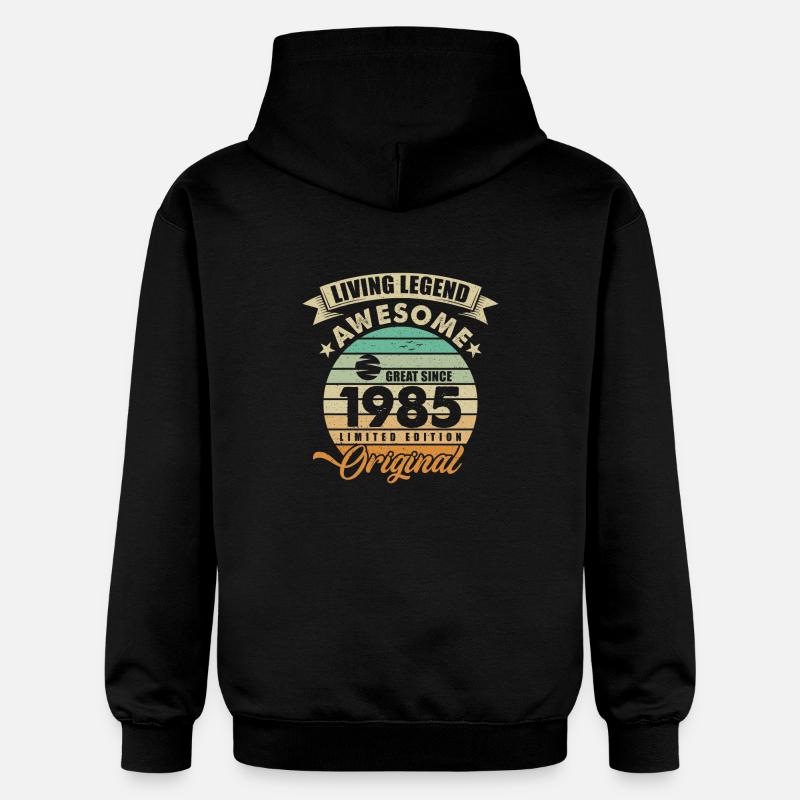1985 Anniversaire Retro Orginal - Sweat à capuche Softstyle® Gildan Unisexe - noir
