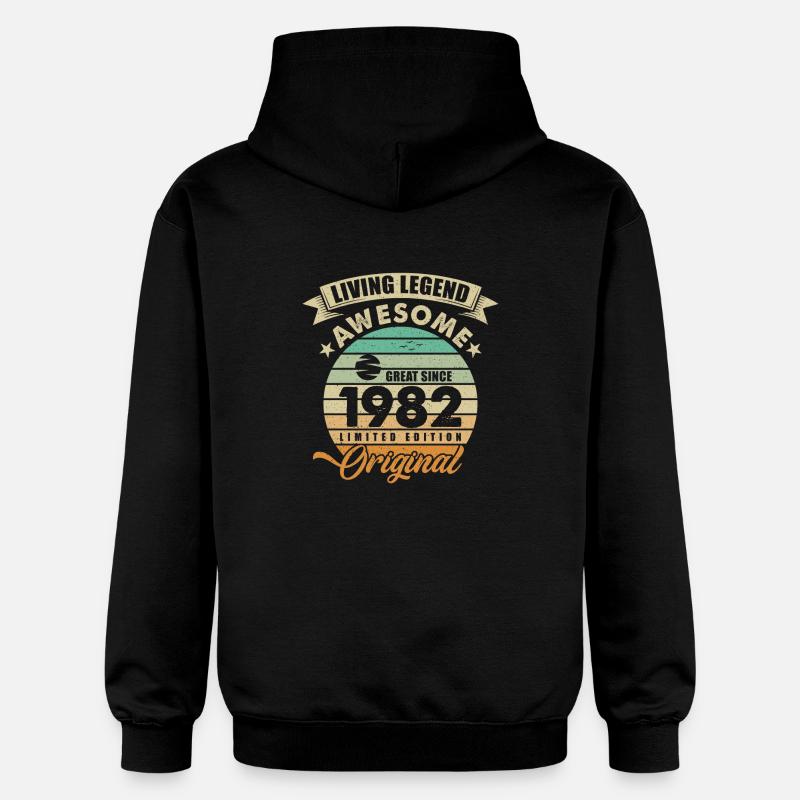 1982 Anniversaire Retro Orginal - Sweat à capuche Softstyle® Gildan Unisexe - noir