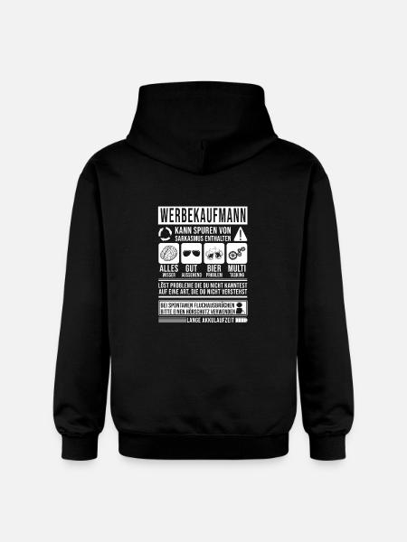 Werbekaufmann Spruch lustig - Gildan Unisex Softstyle® Midweight Hoodie - Schwarz