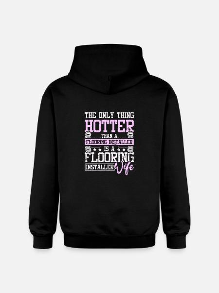Flooring installer wife - Gildan Unisex Softstyle® Midweight Hoodie - black