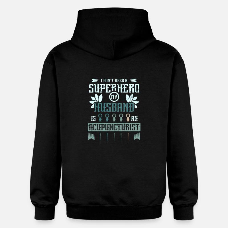 Mon mari est acupuncteur - Sweat à capuche Softstyle® Gildan Unisexe - noir