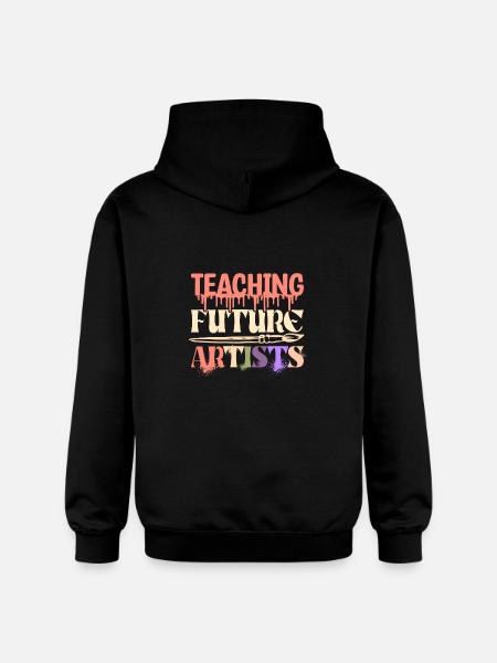 Teacher Teaching future artists - Gildan Unisex Softstyle® Midweight Hoodie - black