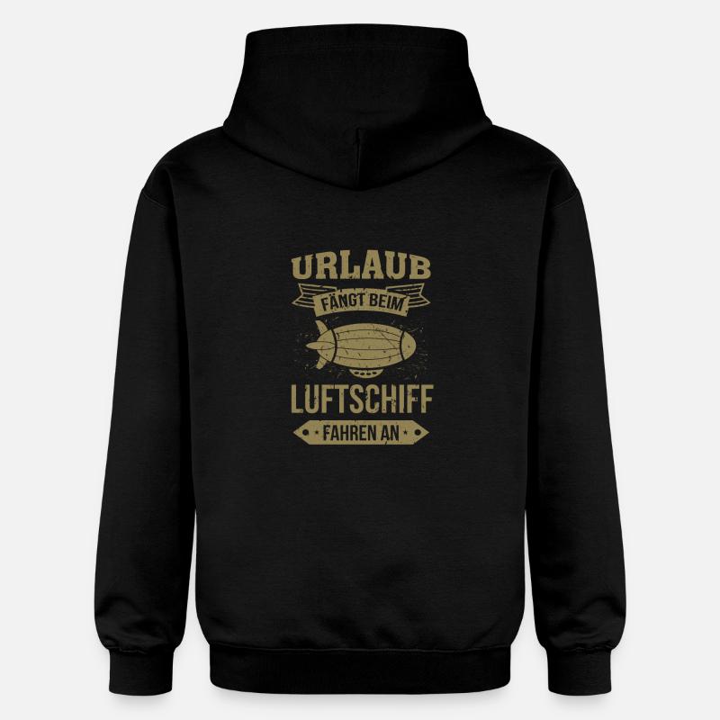 Luftschiff Urlaub fängt an - Gildan Unisex Softstyle® Midweight Hoodie - Schwarz