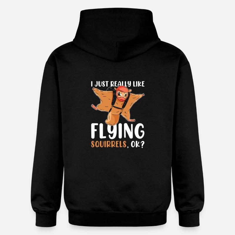 Amateur d’écureuil volant - Sweat à capuche Softstyle® Gildan Unisexe - noir