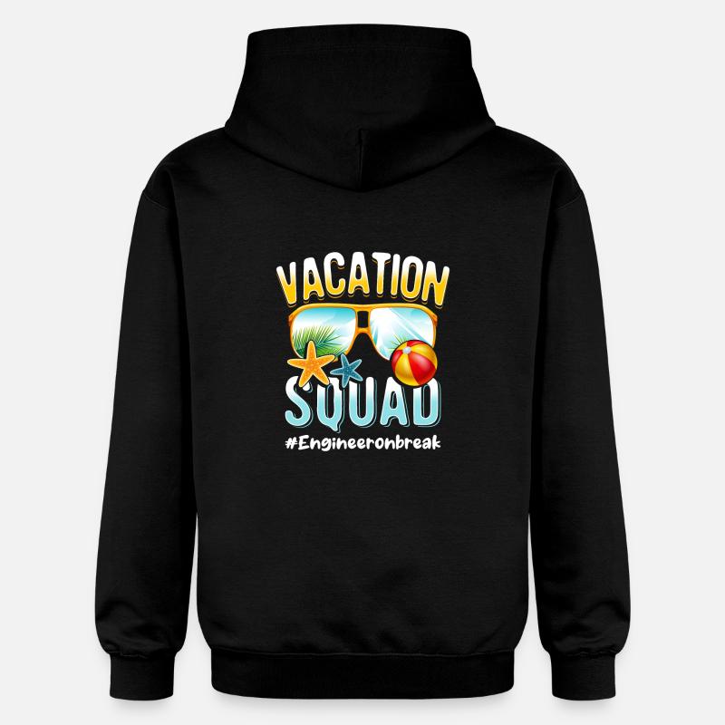 Engineer Vacation Squad #Engineeronbreak - Gildan Unisex Softstyle® Midweight Hoodie - black