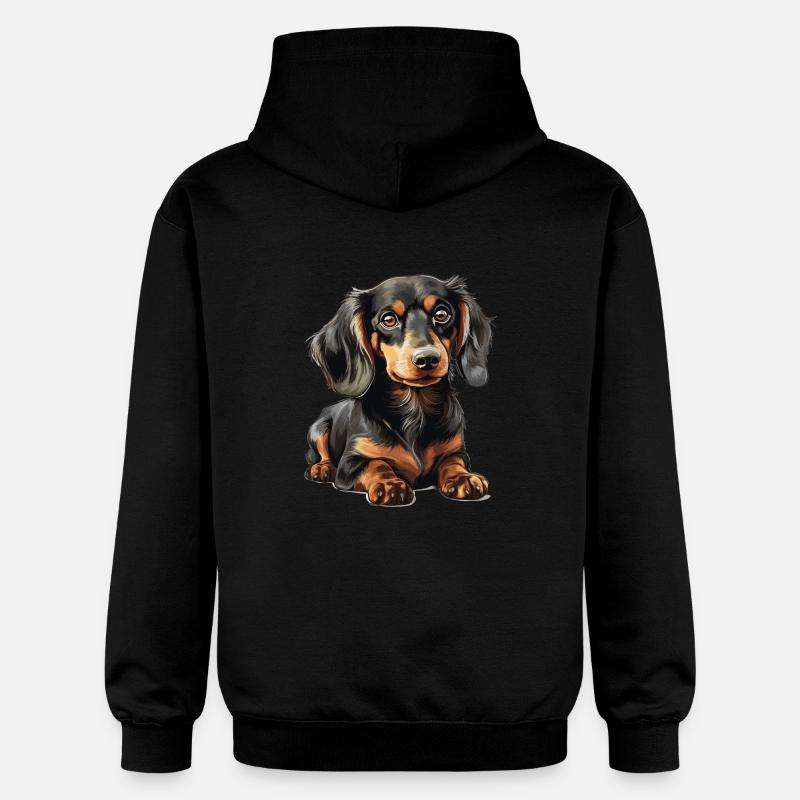 Chien teckel - Sweat à capuche Softstyle® Gildan Unisexe - noir