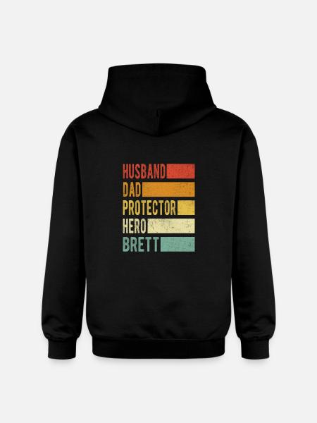 Brett Name Dad Gift - Gildan Unisex Softstyle® Midweight Hoodie - black