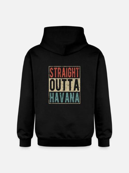 Straight outta Havana - Gildan Unisex Softstyle® Midweight Hoodie - black