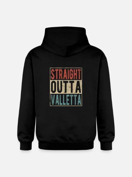 Straight outta Valletta - Gildan Unisex Softstyle® Midweight Hoodie - black
