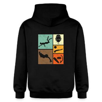Passionné de hockey subaquatique Retro Vintage - Sweat à capuche Softstyle® Gildan Unisexe - noir - Dos - Nik (191cm)