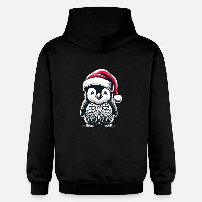 Pingouin Père Noël mignon - Sweat à capuche Softstyle® Gildan Unisexe - noir