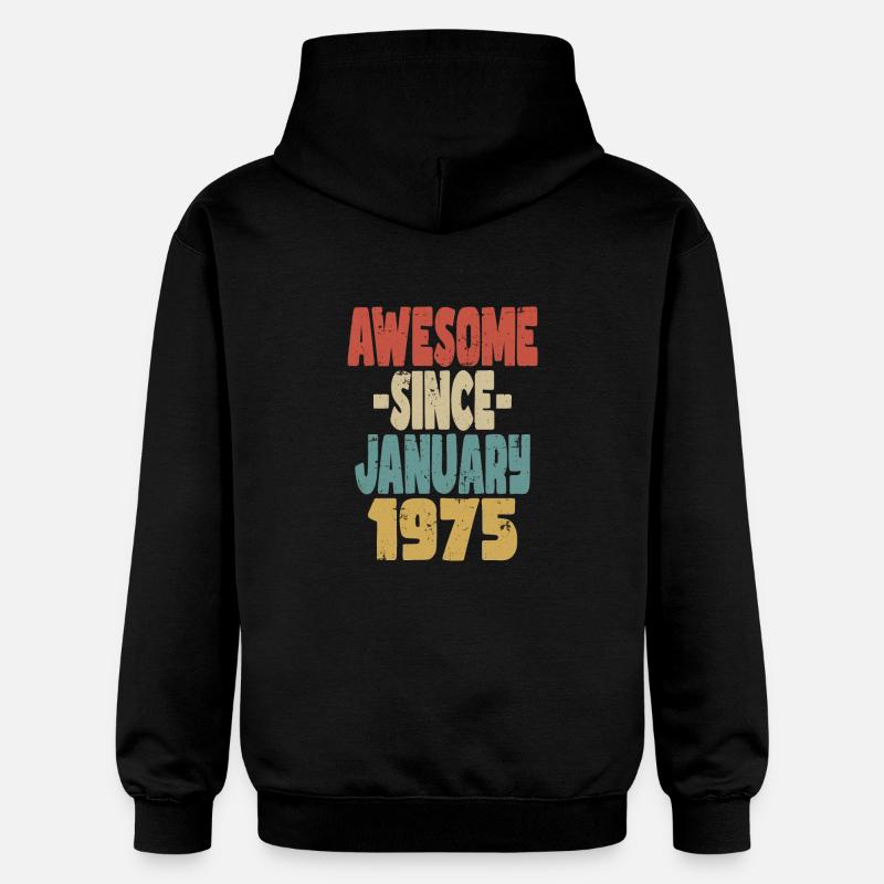Génial janvier 1975 - Sweat à capuche Softstyle® Gildan Unisexe - noir