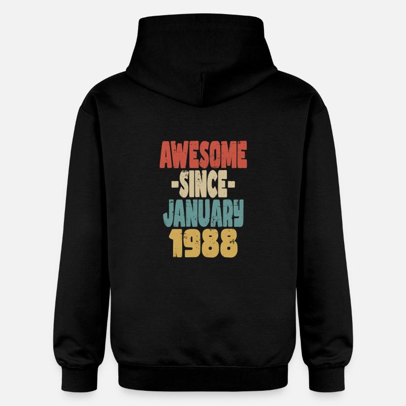 Génial Janvier 1988 - Sweat à capuche Softstyle® Gildan Unisexe - noir