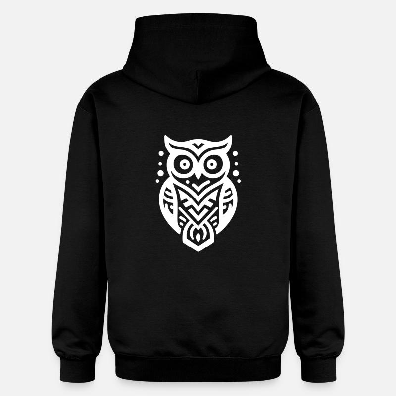 Hibou zodiaque amérindien - Sweat à capuche Softstyle® Gildan Unisexe - noir