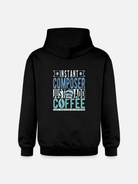 Instant Composer Just Add Coffee - Gildan Unisex Softstyle® Midweight Hoodie - black