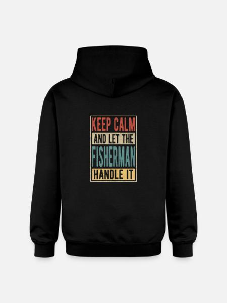 Fisherman Retro Gift - Gildan Unisex Softstyle® Midweight Hoodie - black