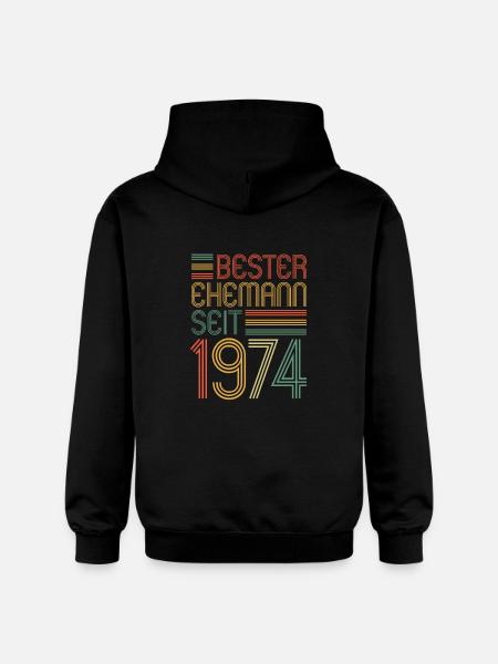Best husband since 1974 50th wedding anniversary - Gildan Unisex Softstyle® Midweight Hoodie - black