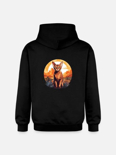 Abyssinian Cat Abessinierkatze - Gildan Unisex Softstyle® Midweight Hoodie - black