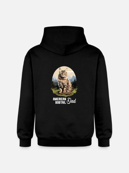 Cat Cats American Bobtail - Gildan Unisex Softstyle® Midweight Hoodie - black