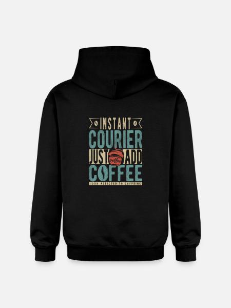Instant Courier Just Add Coffee - Gildan Unisex Softstyle® Midweight Hoodie - black