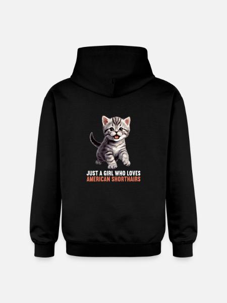 Cat Cats American Shorthair - Gildan Unisex Softstyle® Midweight Hoodie - black