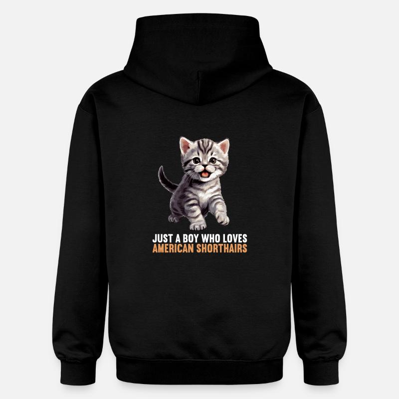 Chat Chats American Shorthair - Sweat à capuche Softstyle® Gildan Unisexe - noir