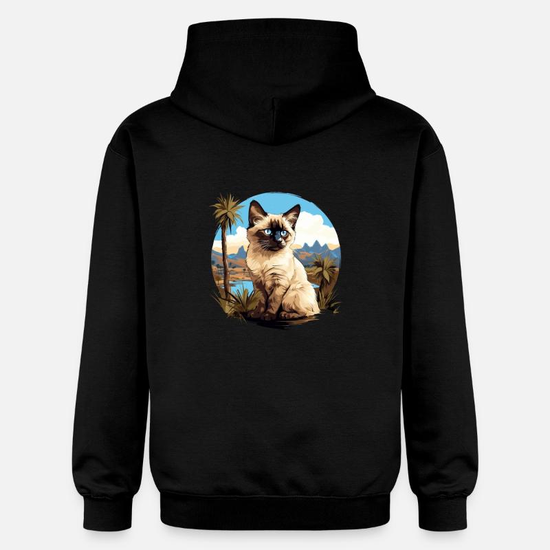 Chat balinais Balinesenkatze - Sweat à capuche Softstyle® Gildan Unisexe - noir