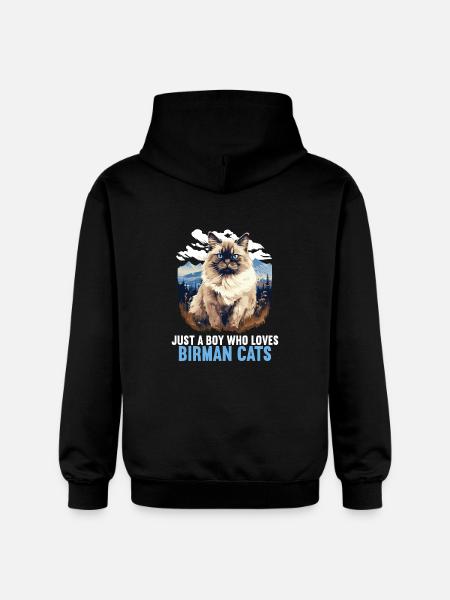 Birman Cat Birma Katze - Gildan Unisex Softstyle® Midweight Hoodie - Schwarz