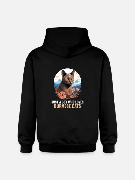 Chat birman Birmanie Katze - Sweat à capuche Softstyle® Gildan Unisexe - noir
